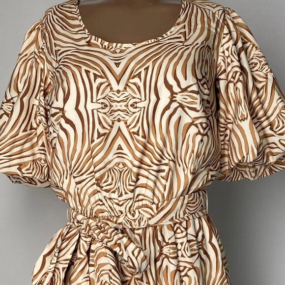 Mark & James by Badgley Mischka Women’s Macie Tiered Midi Dress – Tan Beige XSP - Picture 10 of 11